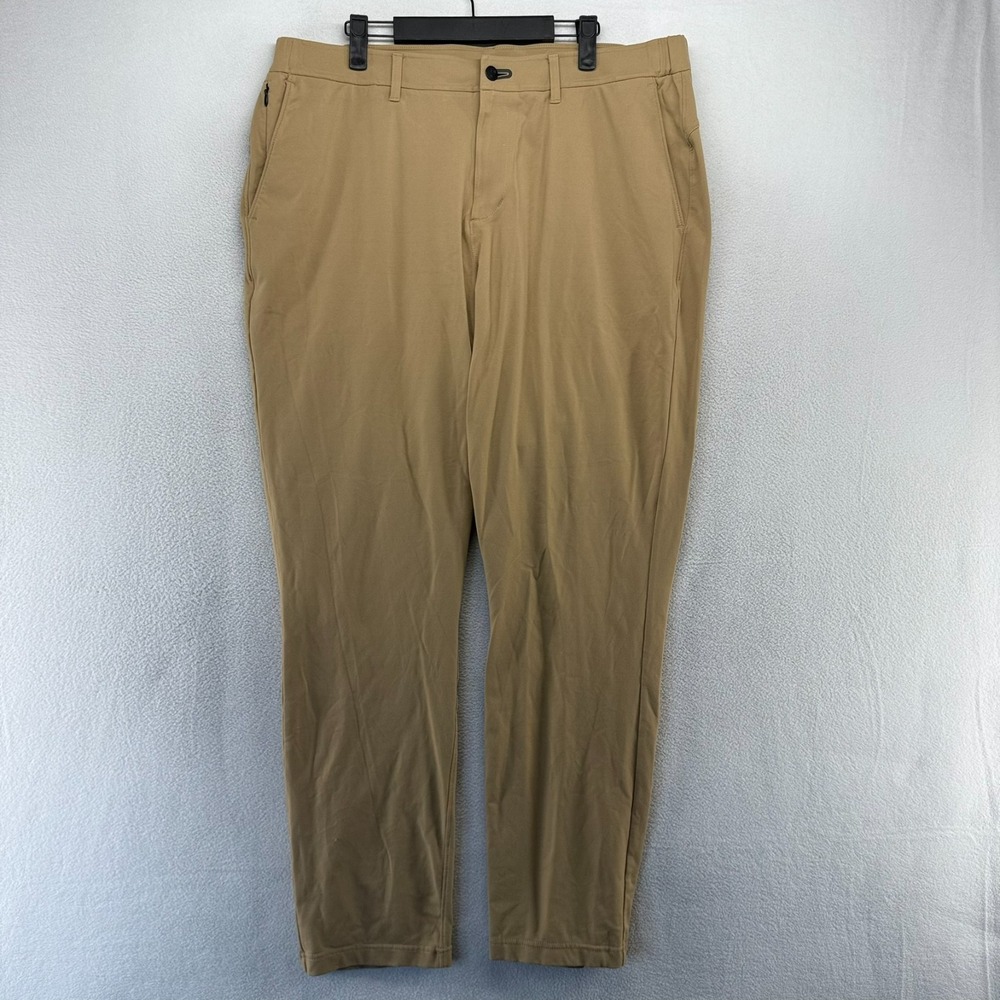 Public Rec Pants Men's 38x32 Brown Elastic Waist Stretch Casual Chino Sweats